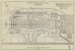 Ground Plan of the Vienna Universal Exhibition, 1873 by John Dower